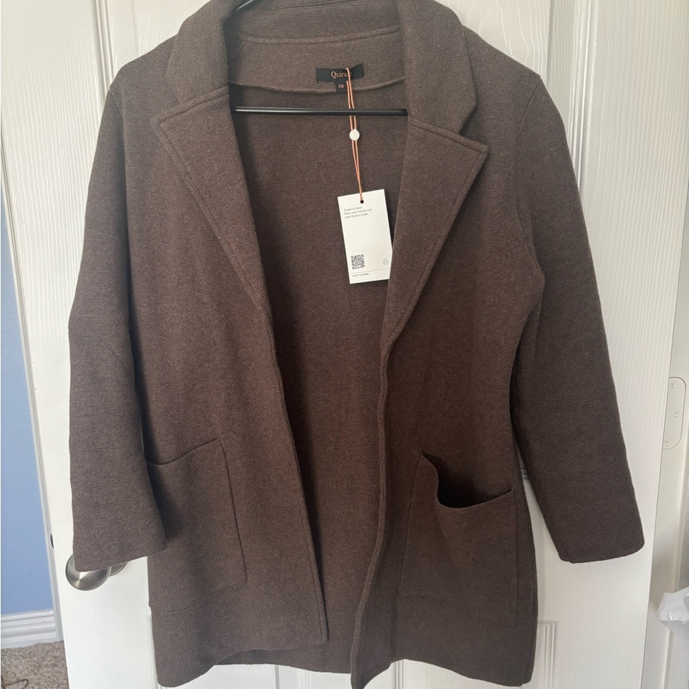 Quince Women's Organic Cotton Knit Blazer